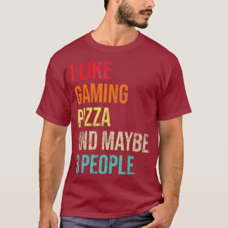 Jag gillar spel Pizza, kanske 3 personer T Shirt