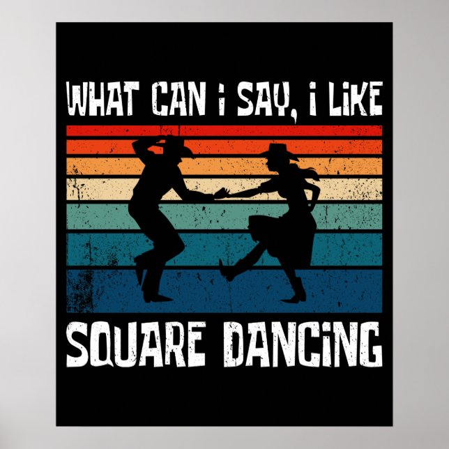 Jag gillar Square Dance Square Danning Poster (Framsidan)