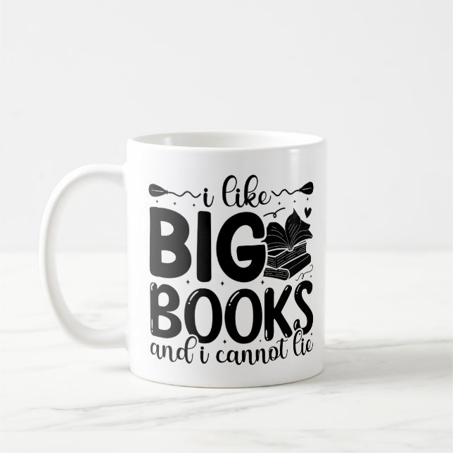 Jag gillar stora böcker och jag kan inte ljuga mug kaffemugg (Vänster)
