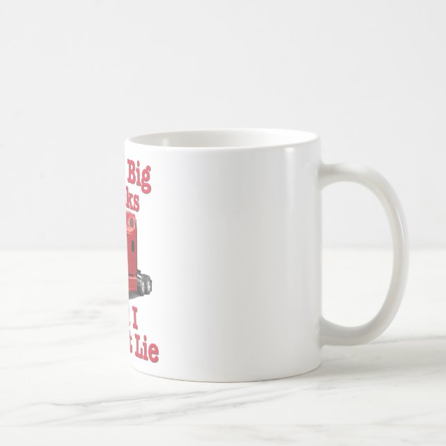 Jag gillar stora lastbilar, och jag kan inte ljuga kaffemugg (Höger)