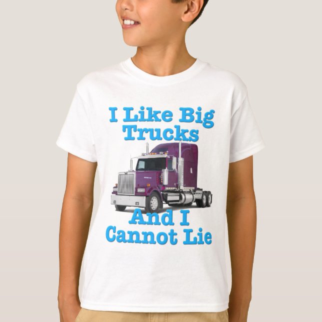 Jag gillar stora lastbilar, och jag kan inte ljuga tee shirt (Framsida)