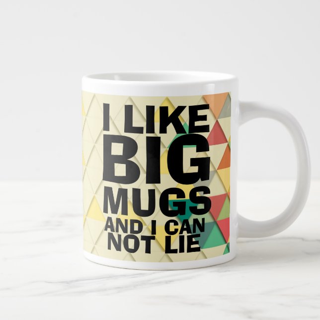 Jag gillar stora muggar Modernt triangelmönster Ro Jumbo Mugg (Höger)