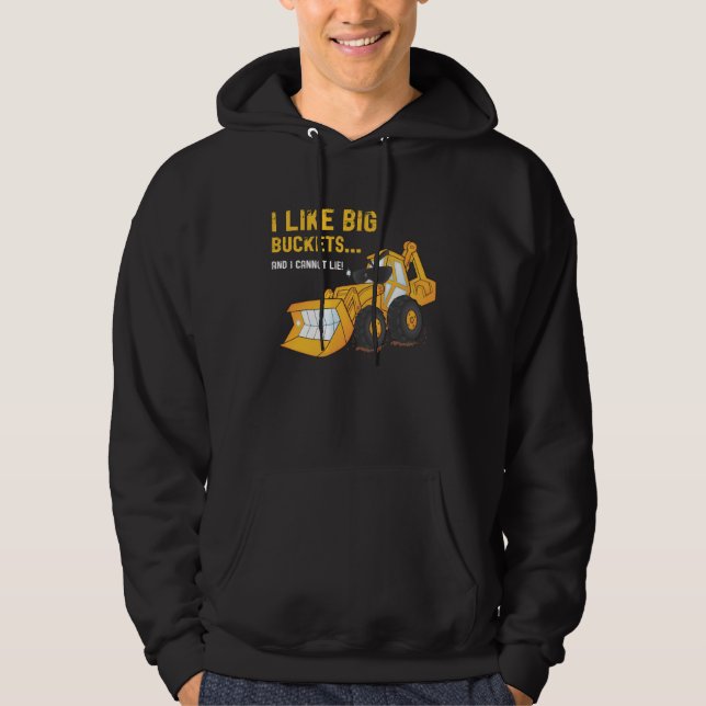 Jag gillar stort ösregnar BackhoeHoodietröjan Sweatshirt (Framsida)
