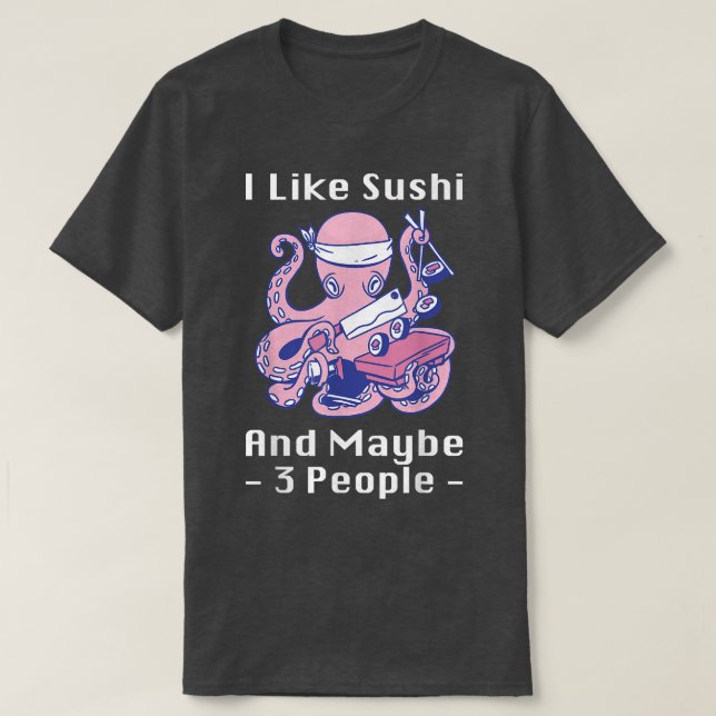 Jag gillar Sushi och kanske 3 personer Animera jap T Shirt (Design framsida)