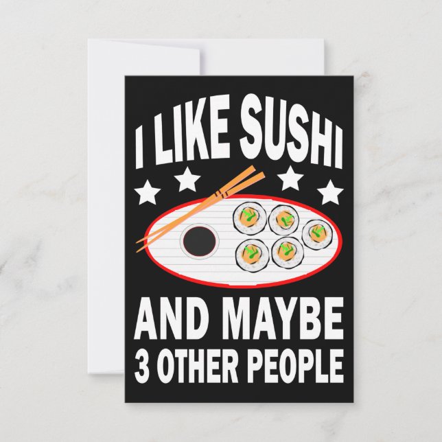 Jag gillar sushi och kanske tre andra människor tack kort (Framsida)