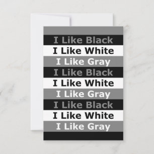 Jag gillar svartvit och Grått Färg-strimlad design Kort