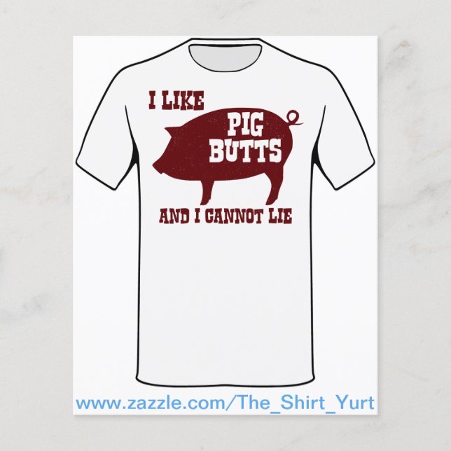 Jag gillar svin grisar och jag kan inte ljuga BBQ  Flygblad (Framsidan)