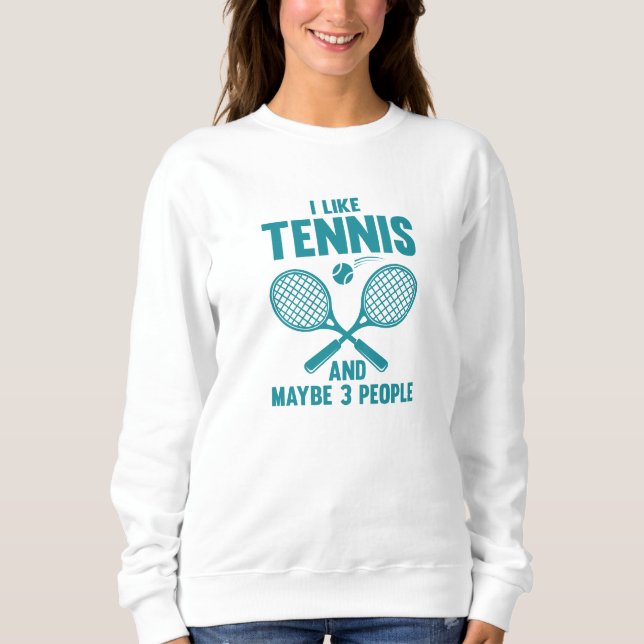 Jag gillar tennis och kanske 3 personer t shirt (Framsida)