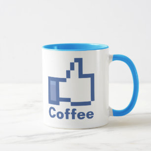 Jag gillar tum för kaffeFB Facebook rånar upp Mugg