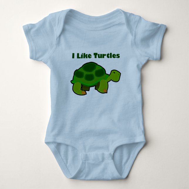 Jag gillar Turtles - Baby Jersey Bodykostym T Shirt (Framsida)