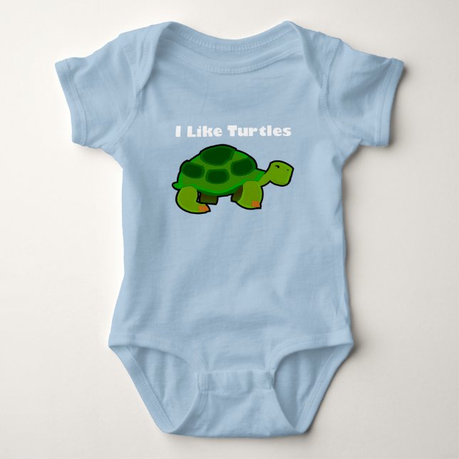 Jag gillar Turtles - Baby Jersey Bodykostym T Shirt (Framsida)