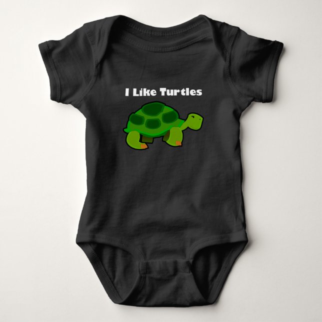 Jag gillar Turtles - Baby Jersey Bodykostym T Shirt (Framsida)