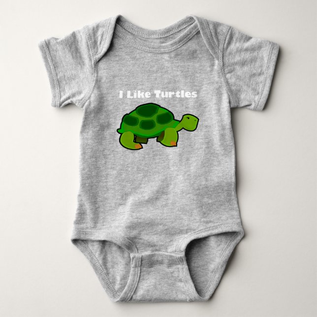 Jag gillar Turtles - Baby Jersey Bodykostym T Shirt (Framsida)