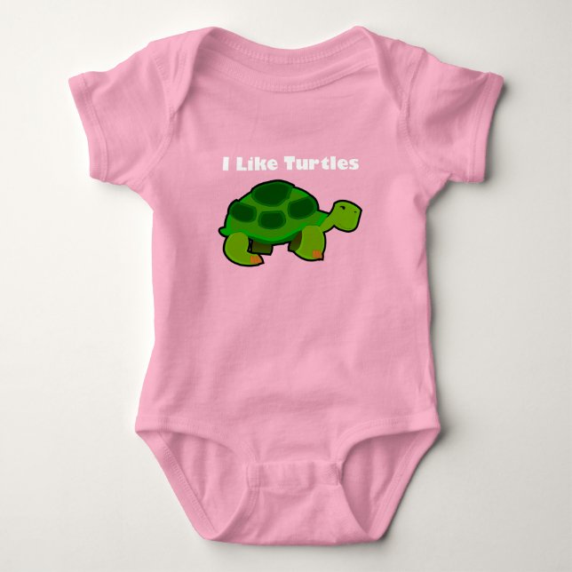 Jag gillar Turtles - Baby Jersey Bodykostym T Shirt (Framsida)