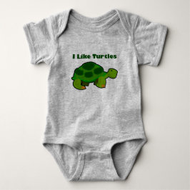 Jag gillar Turtles - Baby Jersey Bodykostym T Shirt