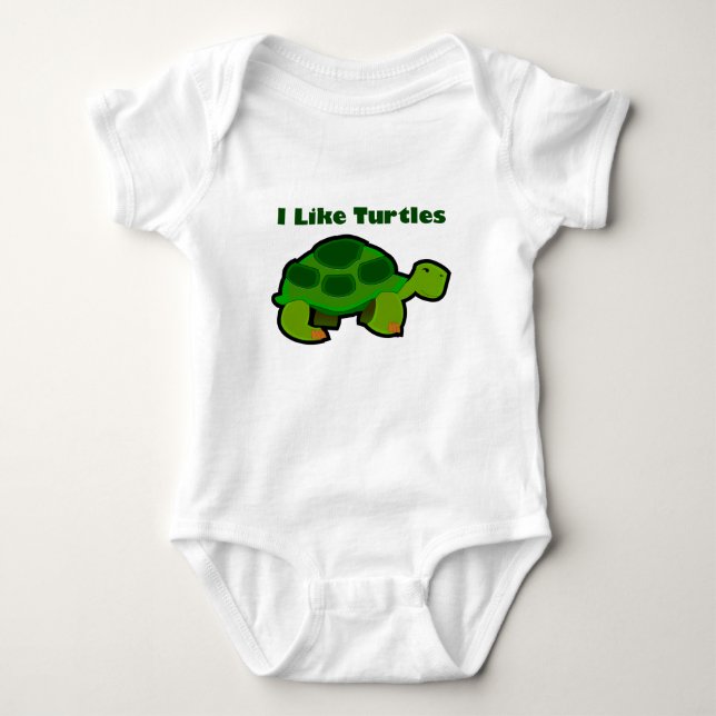 Jag gillar Turtles - Baby Jersey Bodykostym T Shirt (Framsida)