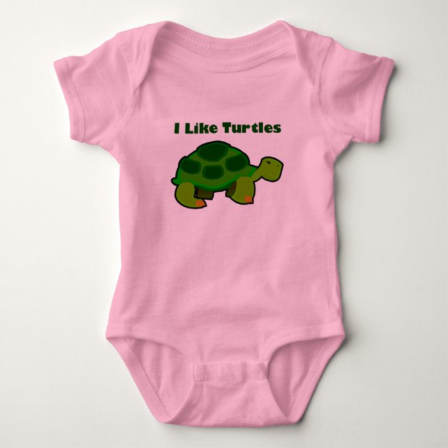 Jag gillar Turtles - Baby Jersey Bodykostym T Shirt (Framsida)