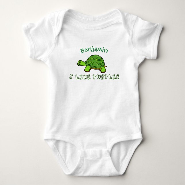 Jag gillar Turtles Cute Tee (Framsida)