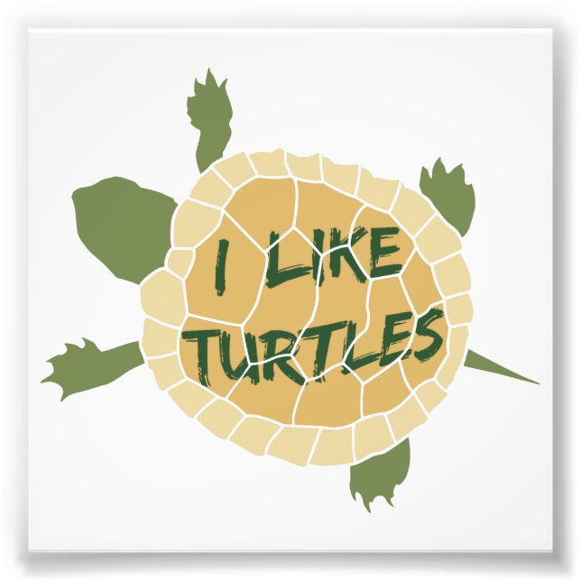 Jag gillar Turtles Fototryck (Framsidan)