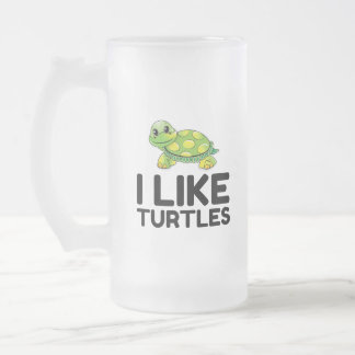 Jag gillar Turtles Frostat Ölglas