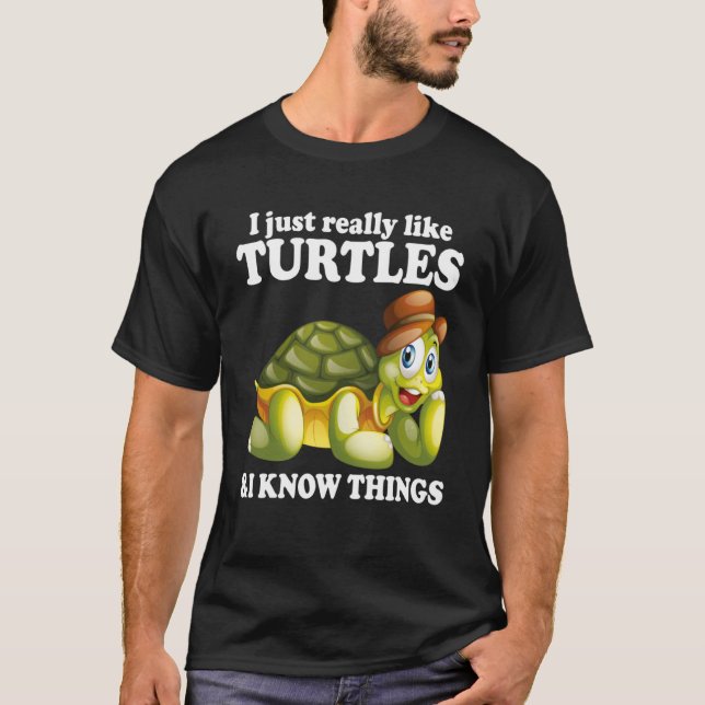 Jag gillar Turtles och jag känner Sak Cute Vatten  T Shirt (Framsida)