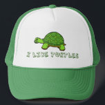 Jag gillar Turtles Truckerkeps<br><div class="desc">En fin gåva av sköldpaddan älskare som säger att jag gillar Turtles under en söt grönt sköldpadda. En coola ägare av sköldpadda.</div>