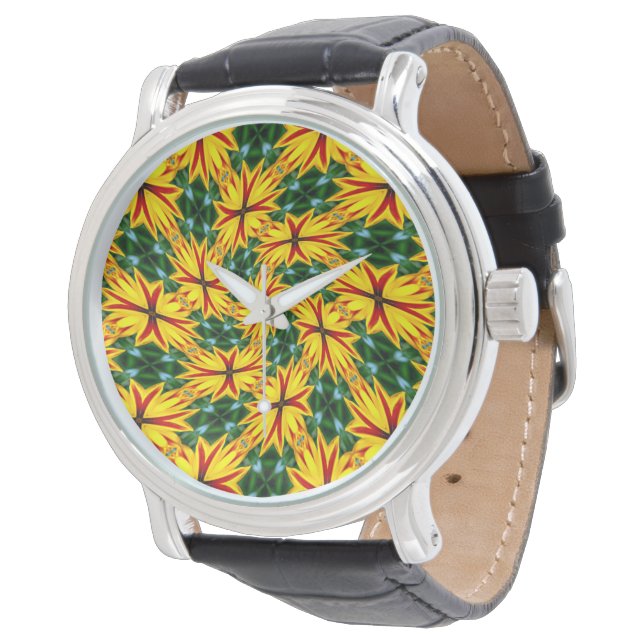 Jag gillar unika blommor armbandsur (Vinklad)