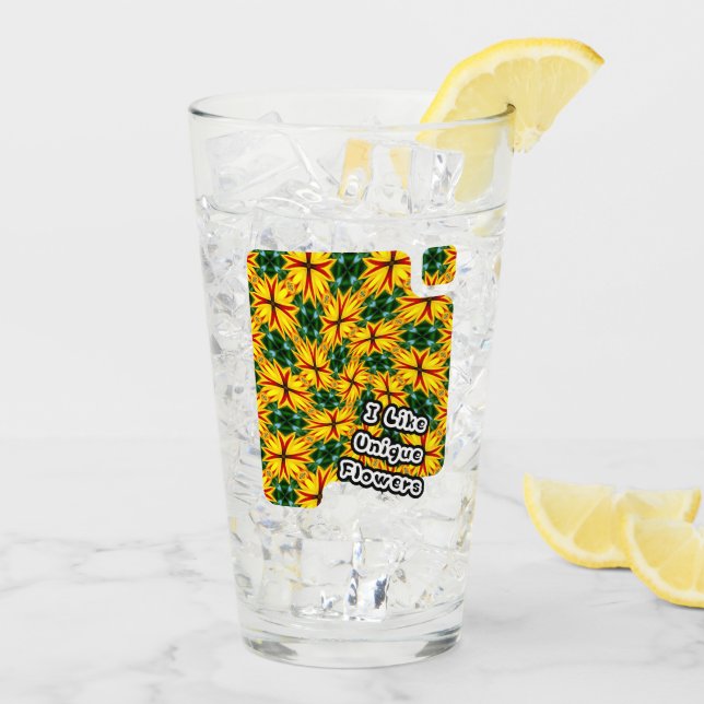 Jag gillar unika blommor glaskopp (Bakside Is)