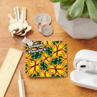 Jag gillar unika blommor nyckelring