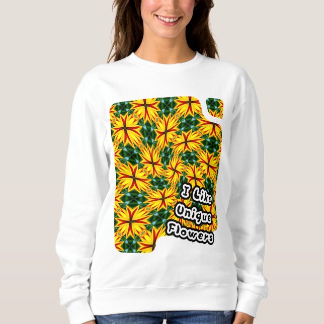Jag gillar unika blommor t shirt (Framsida)