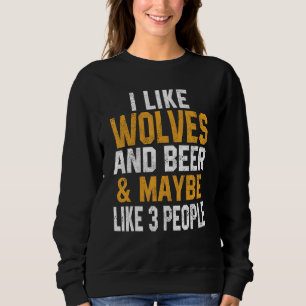 Jag Gillar Vargar Och Öl Varg Berg Pappa Stark Var T Shirt