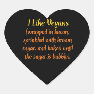 Jag gillar Vegans Hjärtformat Klistermärke