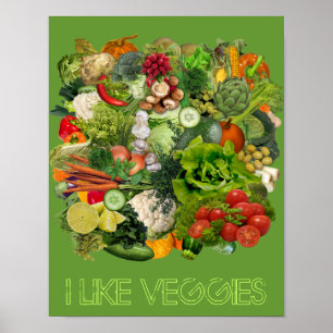 Jag gillar Veggies Poster