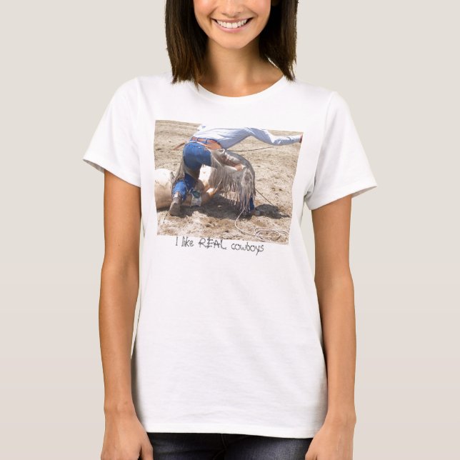 Jag gillar VERKLIGA cowboys T-shirt (Framsida)