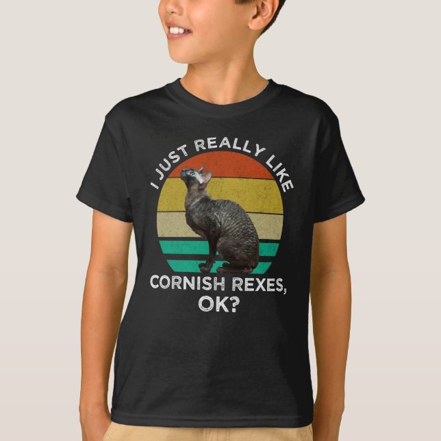 Jag gillar verkligen Cornish Rex, okej? T Shirt (Framsida)