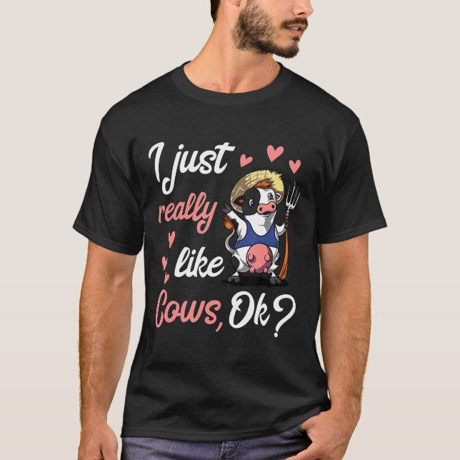 Jag Gillar Verkligen Cowsok Cow Tee (Framsida)