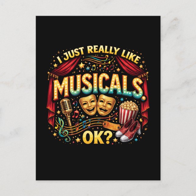 Jag gillar verkligen musikaler, OK? Vykort (Framsida)