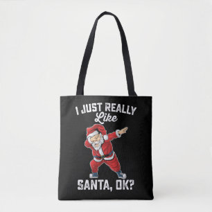 Jag Gillar Verkligen Tomte OK Familjejul Tygkasse