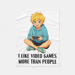 Jag gillar videospel mer än folk Roligt gamer An Fleecefilt