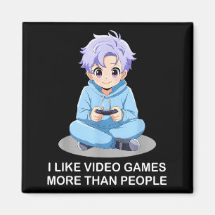 Jag gillar videospel mer än människor Roligt gamer Magnet