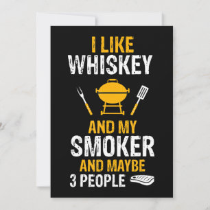 Jag gillar Whiskey My Smoker 3 People Ley BQ Julkort