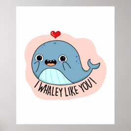 Jag gillar YO Funny Whale Pun Poster