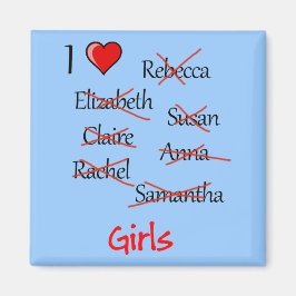 "Jag ♥ Girls" Magnet