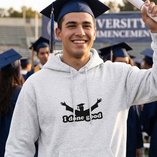 Jag Gjorde Bra Humor för Examen Hoodie
