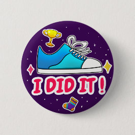 Jag gjorde det - 2 1/4-tumsbricka - Lila Knapp