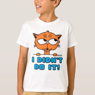 JAG GJORDE DET INTE! Tecknad Cat T Shirt