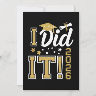 Jag Gjorde Det Klass 2026 Guld Examen Utbildning Inbjudningar