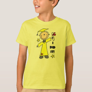 Jag gjorde det pojken som var akademiker i gul tee shirt