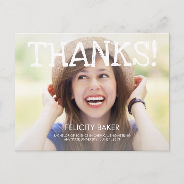 Jag gjorde det! Tack för studenten-kortet Vykort (Framsida)