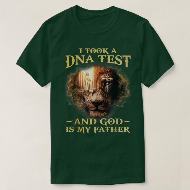 Jag gjorde DNA-test och Gud är min Far Lejona Jesu T Shirt (Design framsida)